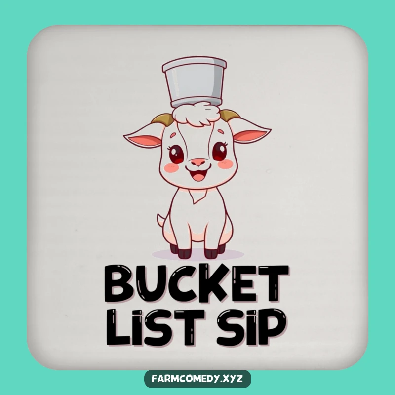 Funny Goat Balancing Bucket Coaster: Hilarious Farm Animal Drink Protector Gift