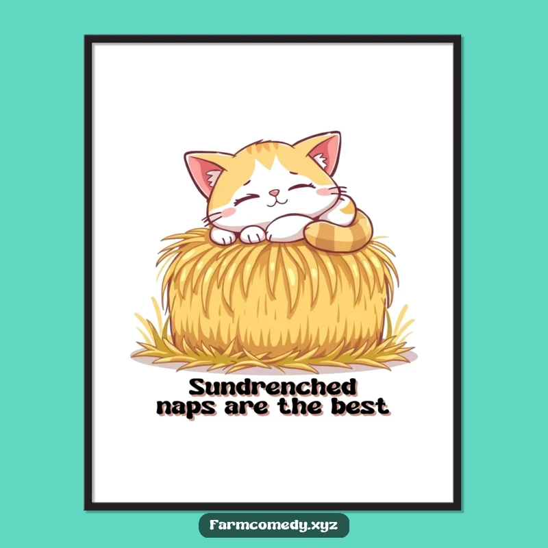Funny Free Printable Cat Wall Art: Napping Sunbeam Downloadable Decor!