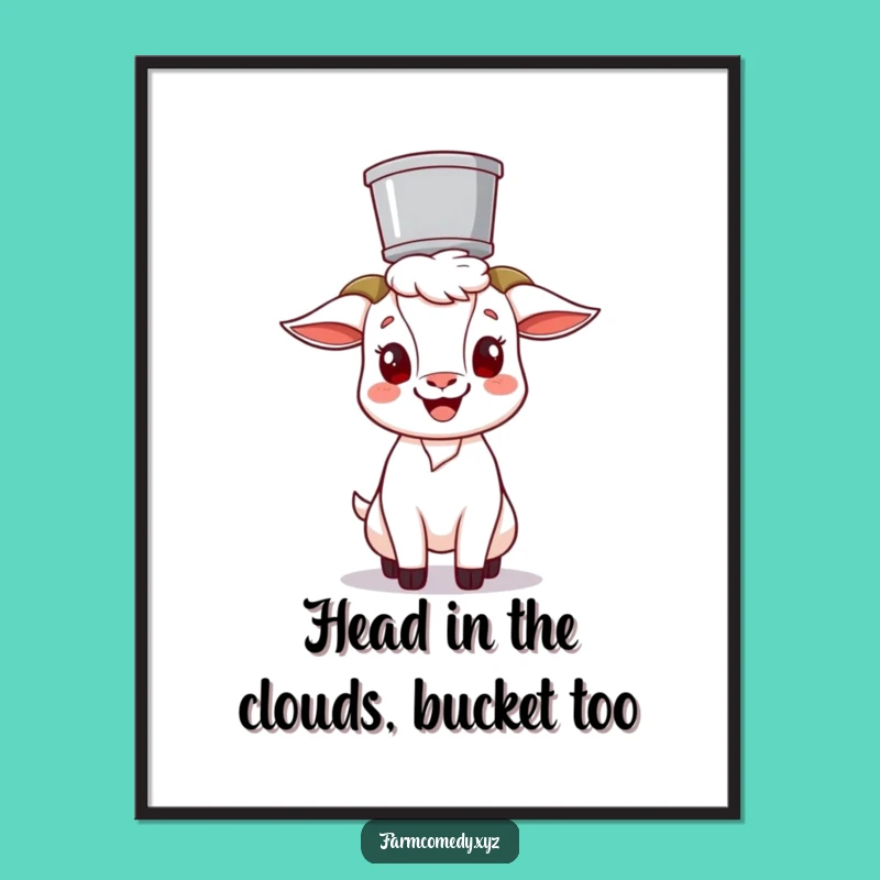 Funny Free Printable Goat Wall Art: Hilarious Bucket Head Downloadable Decor!