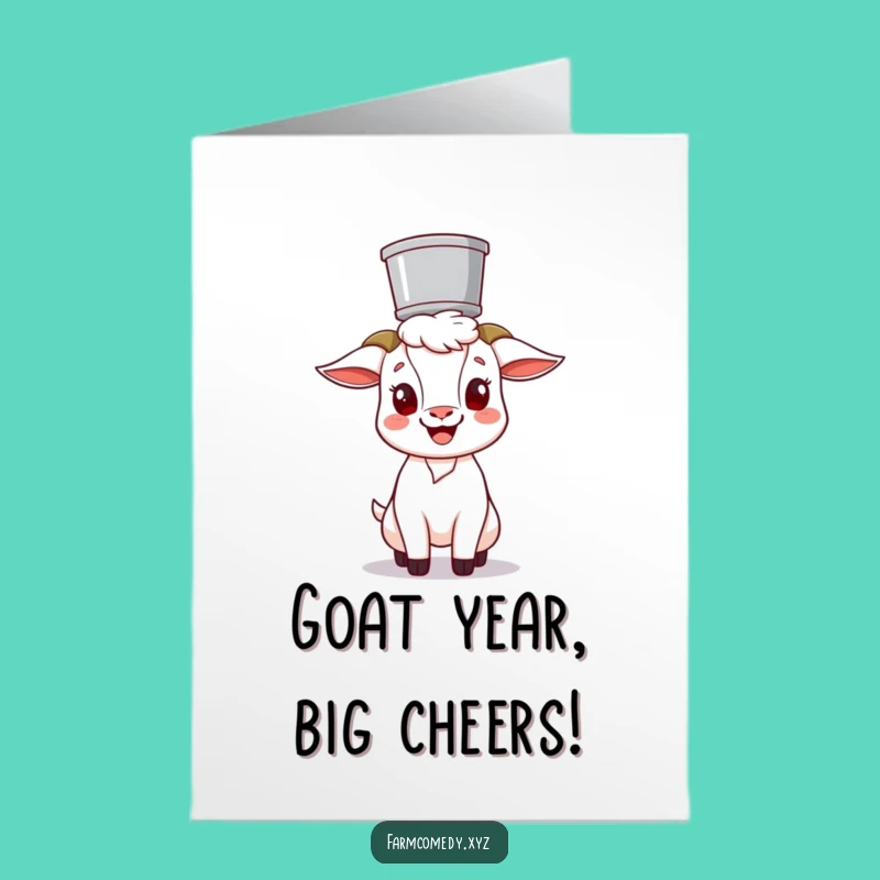 Funny Free Printable Goat Birthday Card: Hilarious Bucket Head Downloadable Gift